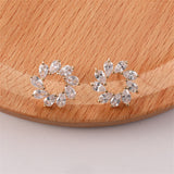 Crystal & 18k Gold-Plated Marquise-Cut Wreath Stud Earrings