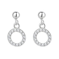 Cubic Zirconia & Silver-Plated Ring Drop Earrings