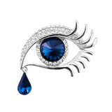 Blue Crystal & Cubic Zirconia Eye Brooch