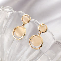 Cat's Eye & 18K Gold-Plated Round Drop Earrings