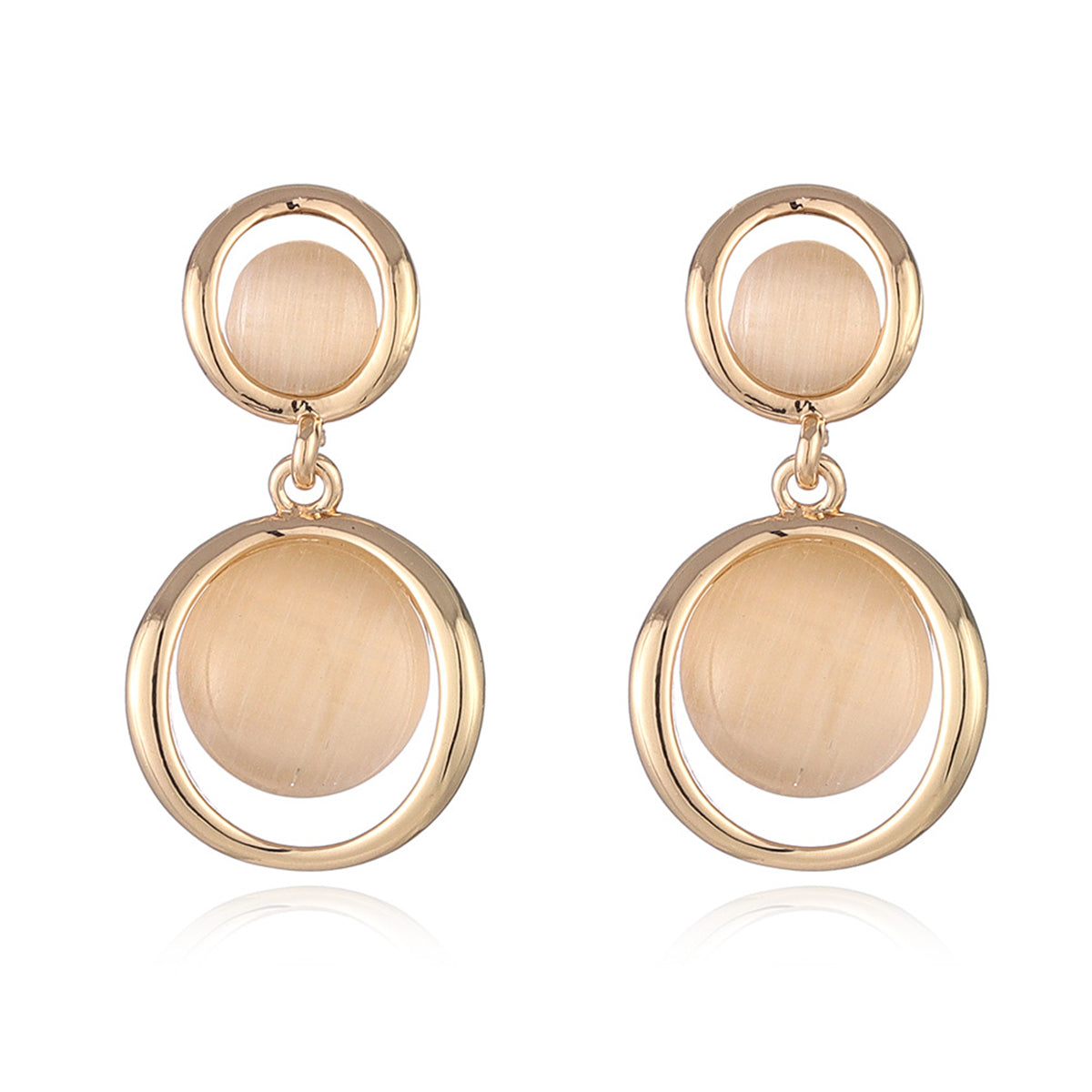 Cat's Eye & 18K Gold-Plated Round Drop Earrings