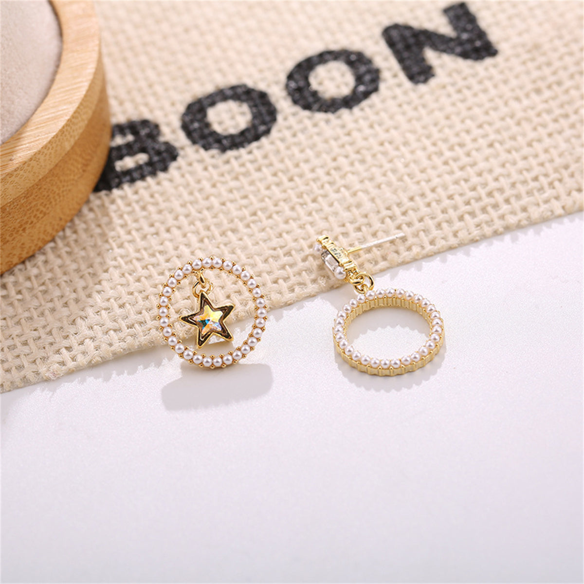 Pearl and Cubic Zirconia Star and Hoop Drop Earrings, drop earrings for women, vintage-inspired design, lifestyle look