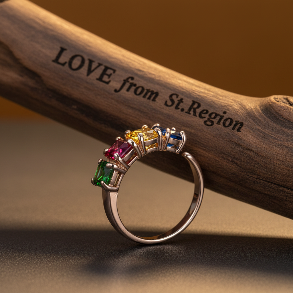 Crystal & 18K Rose Gold-Plated Blue Princess-Cut Ring - Street Region