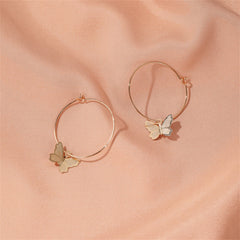 Beautifully crafted 18K gold-plated butterfly huggie earrings, a must-have accessory for a chic and trendy look.