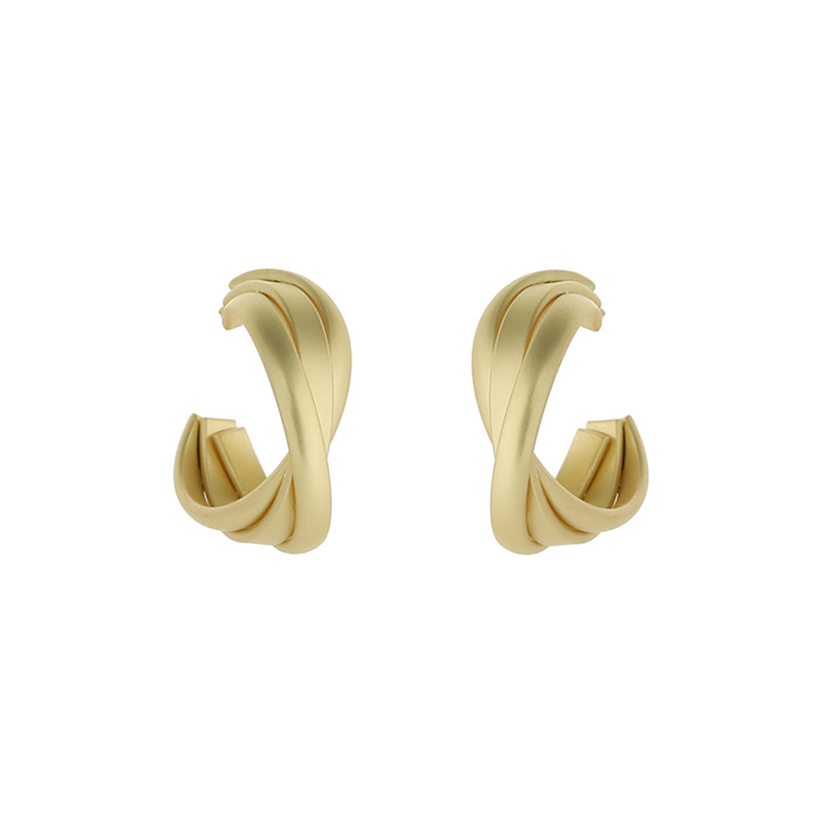 Stunning 18K gold-plated twisted hoop earrings, designed to elevate your style with their unique and chic look.