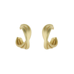 Stunning 18K gold-plated twisted hoop earrings, designed to elevate your style with their unique and chic look.
