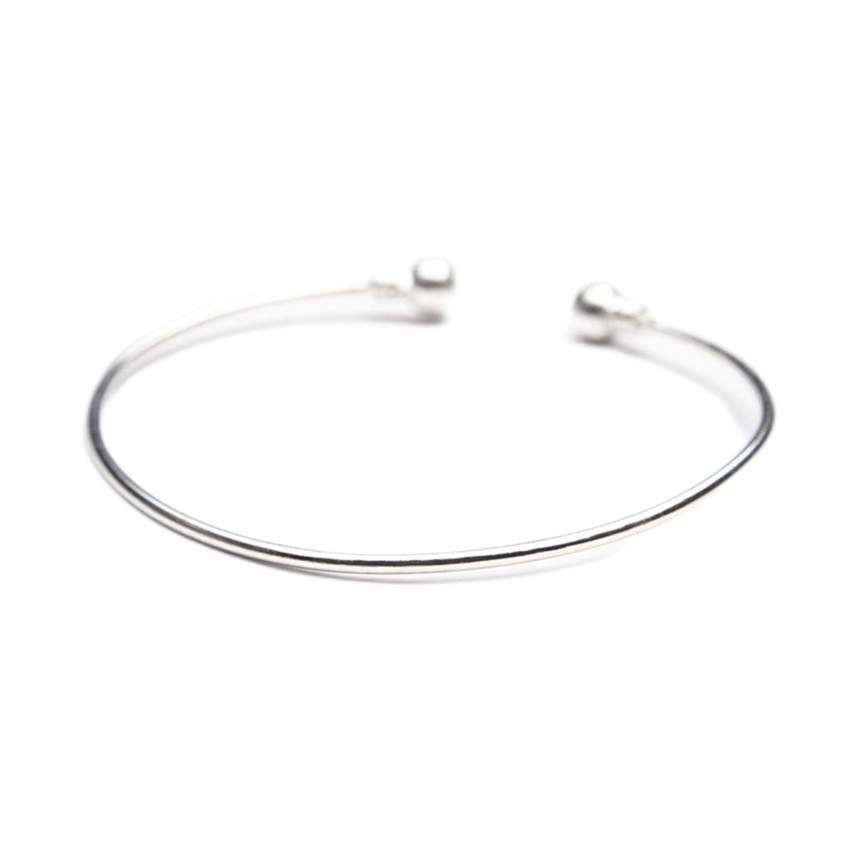 Silver-Plated Bead Bypass Arm Cuff, elegant gift for her, side view