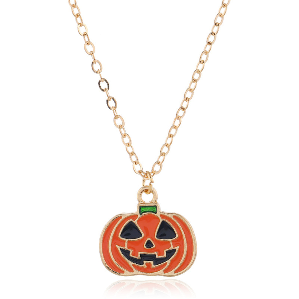 Orange Enamel & 18K Gold-Plated Pumpkin Drop Earrings & Pendant Necklace Set