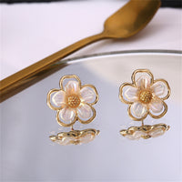 Acrylic & 18k Gold-Plated Flower Stud Earrings