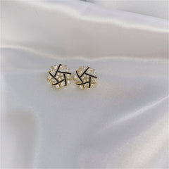 Cubic Zirconia & 18K Gold-Plated Spiral Stud Earrings