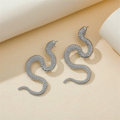 Silver-Plated Snake Drop Earrings