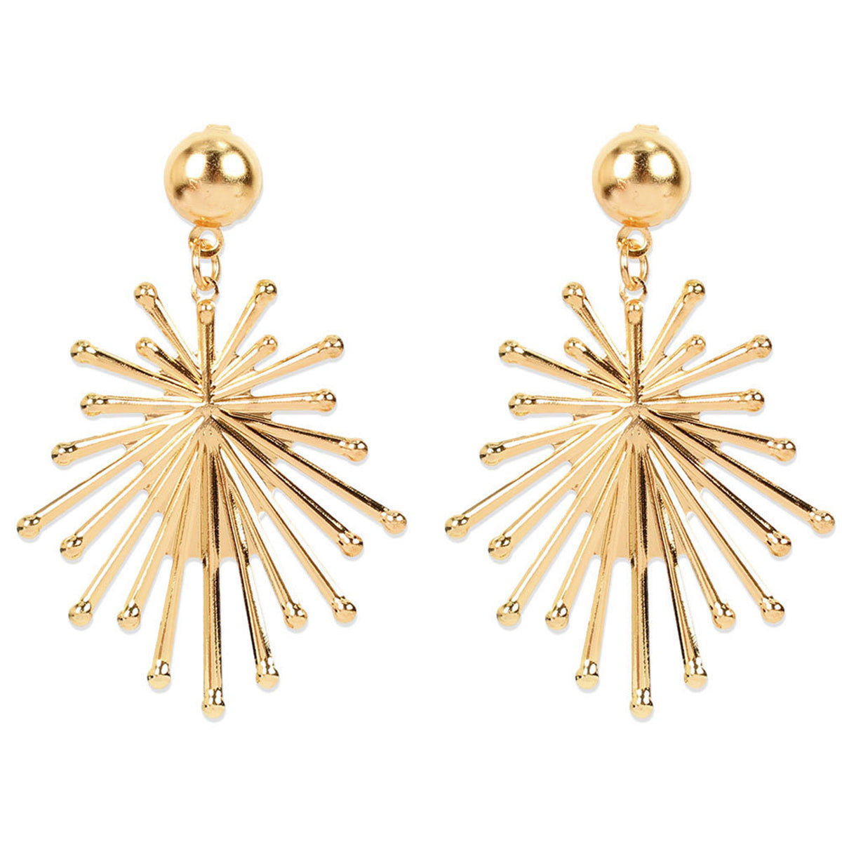18K Gold-Plated Sun Drop Earrings, gold drop earrings for women, elegant gift for her, styled look