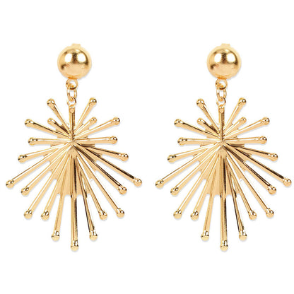 18K Gold-Plated Sun Drop Earrings, gold drop earrings for women, elegant gift for her, styled look