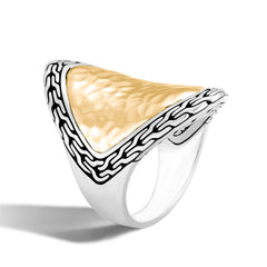 Golden Enamel & Silver-Plated Oil Drop Ring