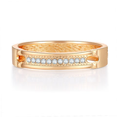 Cubic Zirconia & 18K Gold-Plated Bangle