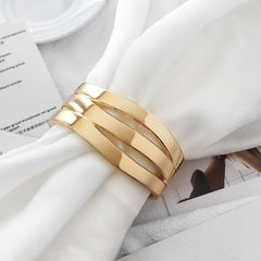 18K Gold-Plated Wave Layered Hinge Bracelet