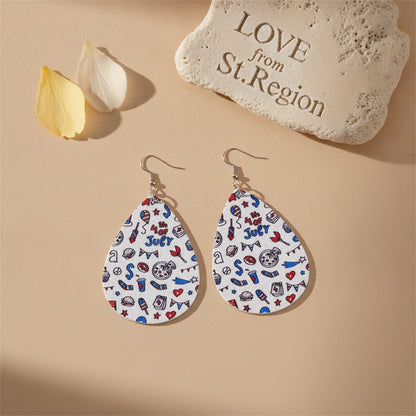 White and Blue Polystyrene '4Th Of July' Party Drop Earrings, drop earrings for women, everyday style, lifestyle look