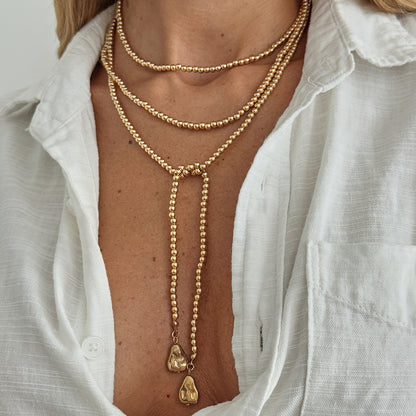 Goldtone Drop Bead Chain Necklace, everyday style, lifestyle look