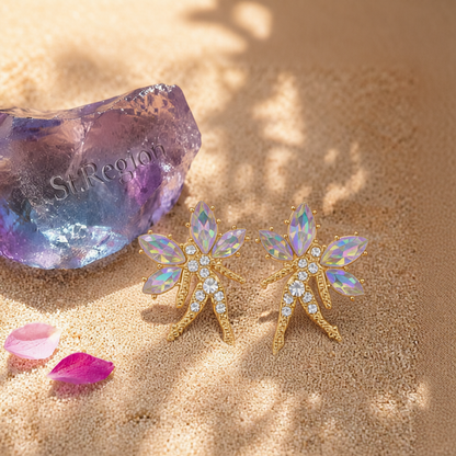 Iridescent Crystal & Cubic Zirconia Fairy Stud Earrings