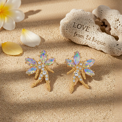 Iridescent Crystal & Cubic Zirconia Fairy Stud Earrings