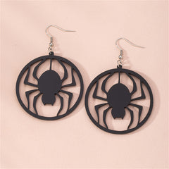 Black Acrylic Spider Silhouette Drop Earrings