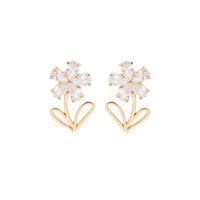 Crystal & 18k Gold-Plated Flower Stud Earrings
