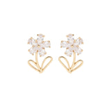 Crystal & 18k Gold-Plated Flower Stud Earrings