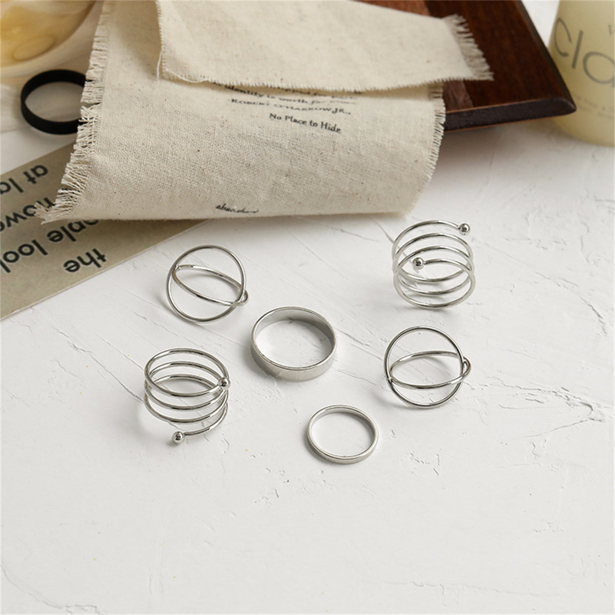 Silver-Plated Simplicity Stackable Ring Set, silver statement rings for women, elegant gift for her, lifestyle look