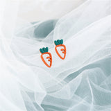 Orange Enamel & 18k Gold-Plated Carrot Stud Earrings