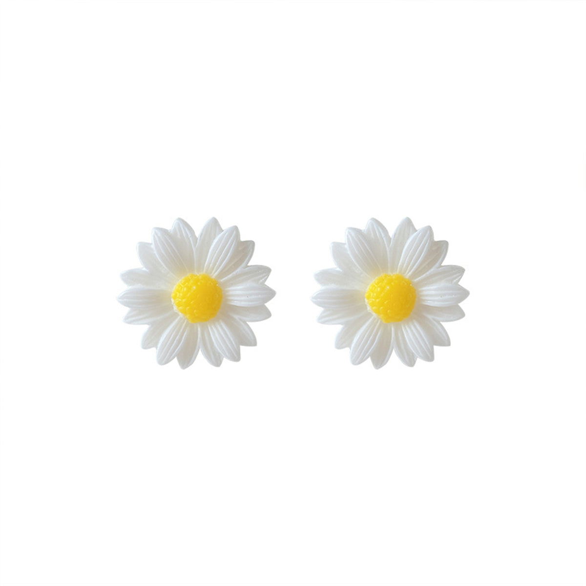 White Mum Flower Stud Earrings, stud earrings for women, dainty minimalist design, lifestyle look