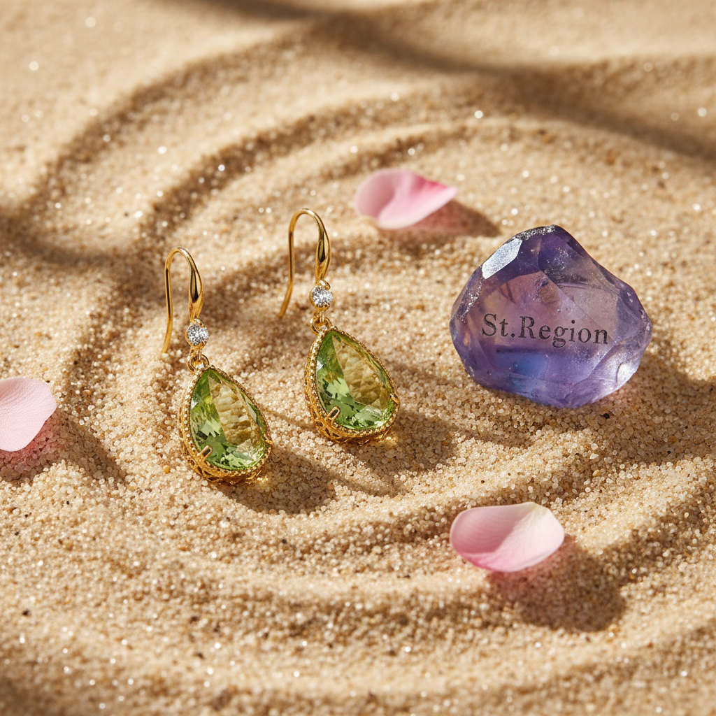 Green Crystal & Cubic Zirconia Goldtone Teardrop Hook Earrings - Street Region