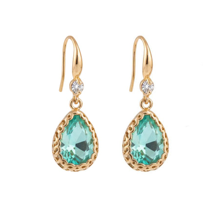Green Crystal & Cubic Zirconia Goldtone Teardrop Hook Earrings - Street Region