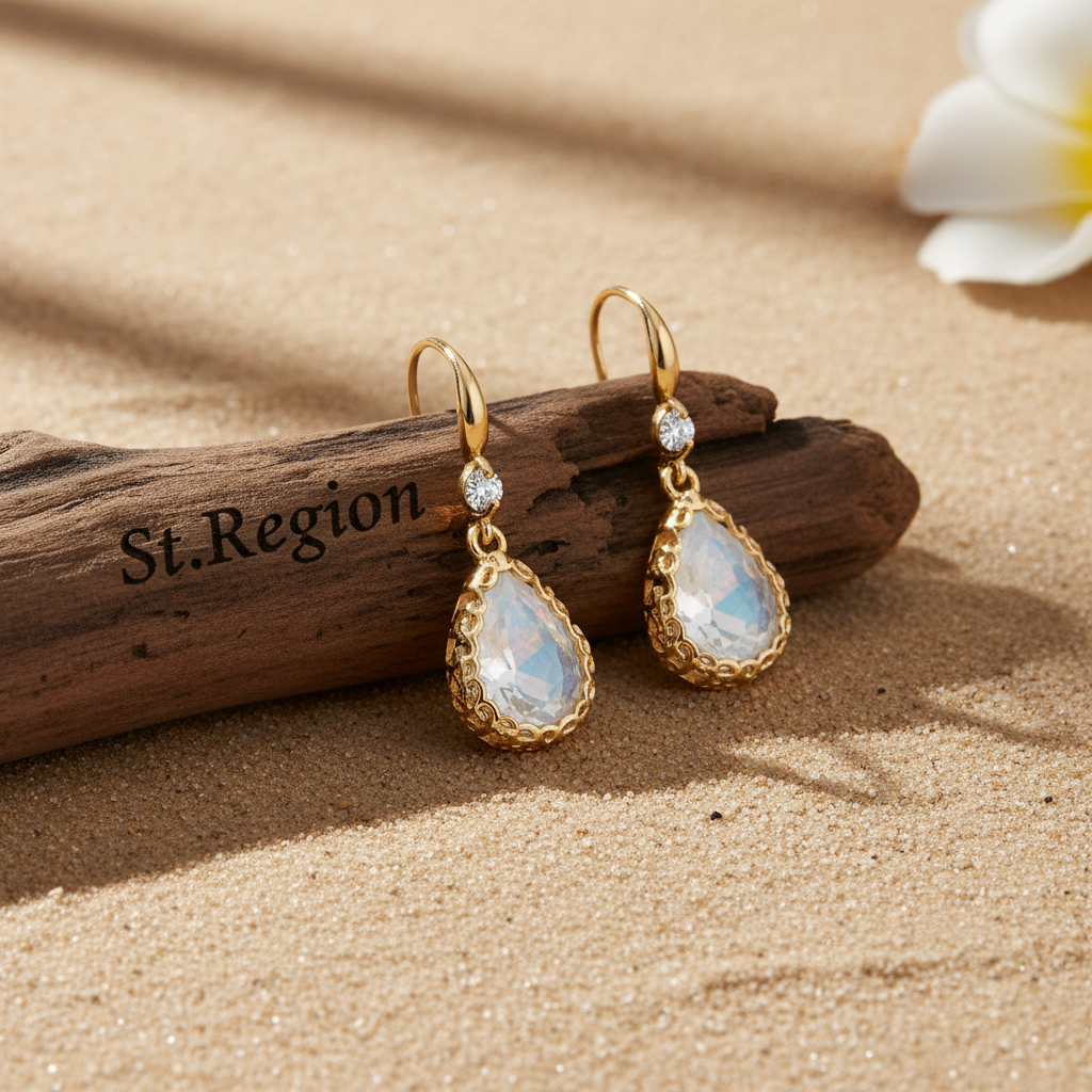 White Crystal & Cubic Zirconia Goldtone Teardrop Hook Earrings - Street Region