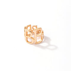 Stunning 18K gold-plated adjustable ring showcasing an openwork design with the letters 'B' for a chic look.