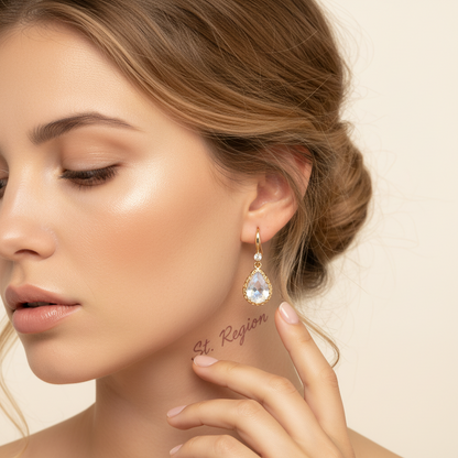 White Crystal & Cubic Zirconia Goldtone Teardrop Hook Earrings - Street Region