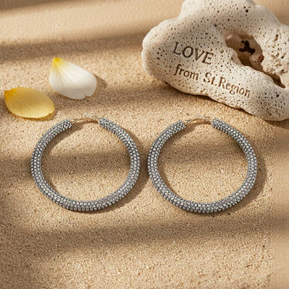 Clear Cubic Zirconia and 18K Gold-Plated Hoop Earrings, gold hoop earrings for women, vintage-inspired design, lifestyle look