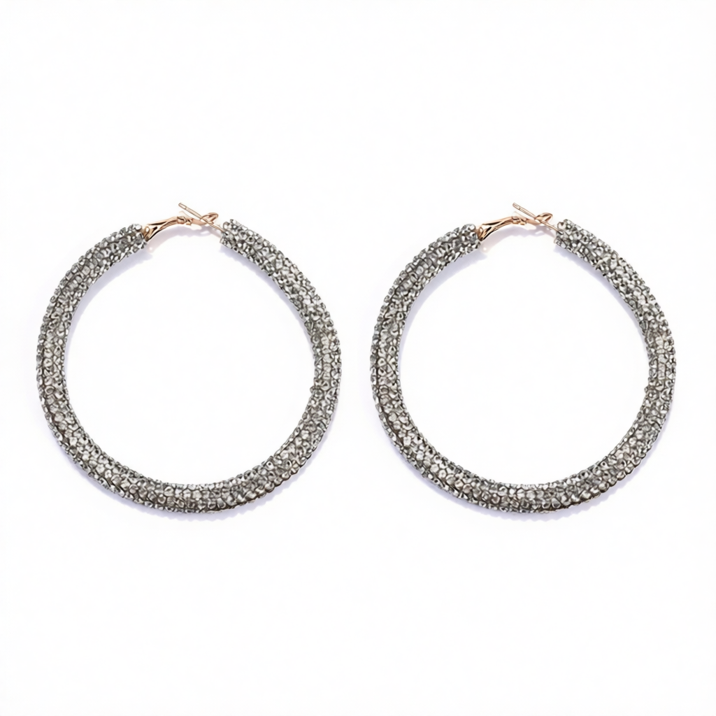 Clear Cubic Zirconia & 18K Gold-Plated Hoop Earrings