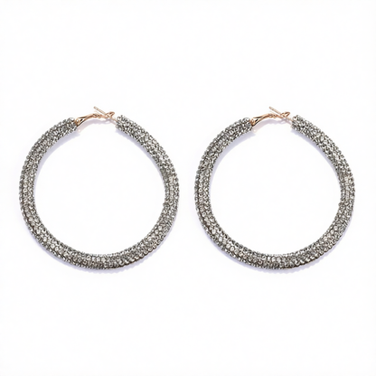 Clear Cubic Zirconia & 18K Gold-Plated Hoop Earrings