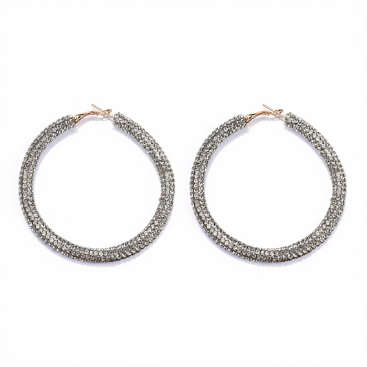 Clear Cubic Zirconia & 18K Gold-Plated Hoop Earrings