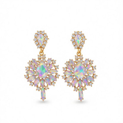 Crystal and Cubic Zirconia Teardrop Earrings, drop earrings for women, everyday style, side view