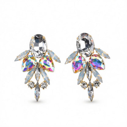 Crystal and Cubic Zirconia Drop Earrings, drop earrings for women, vintage-inspired design, side view