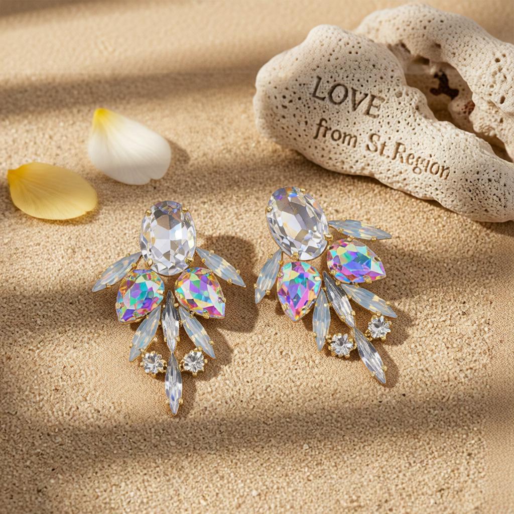 Crystal and Cubic Zirconia Drop Earrings, drop earrings for women, vintage-inspired design, lifestyle look