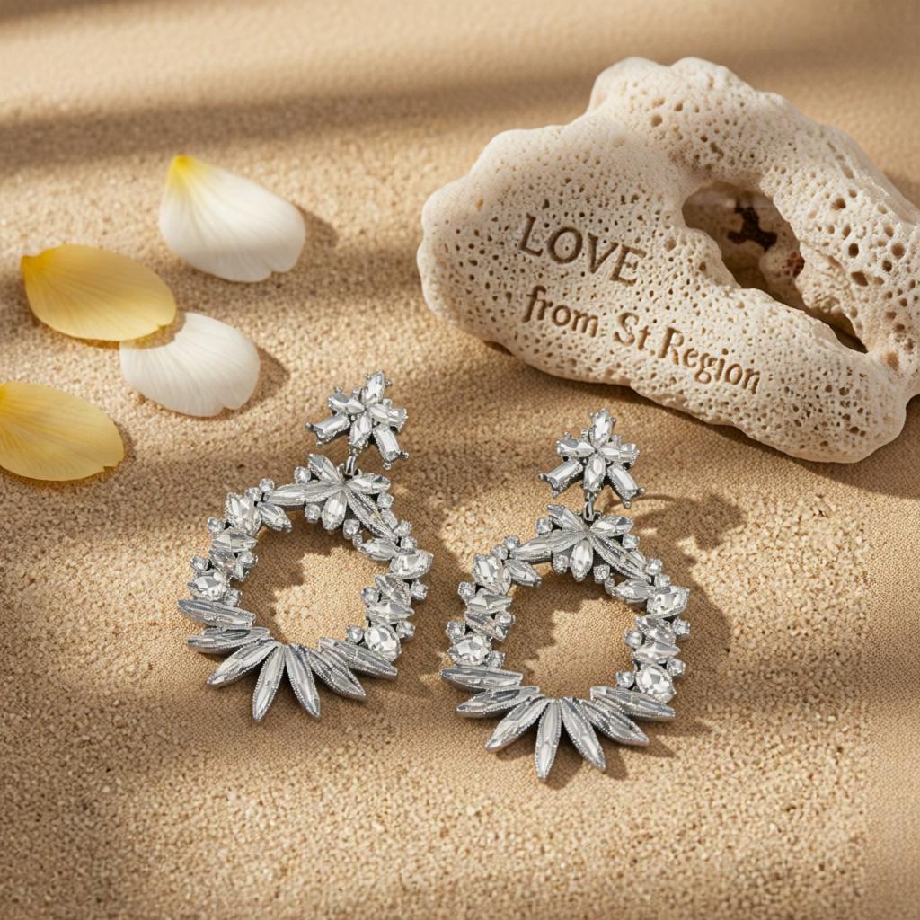 Crystal and Cubic Zirconia Wreath Drop Earrings, drop earrings for women, elegant gift for her, lifestyle look