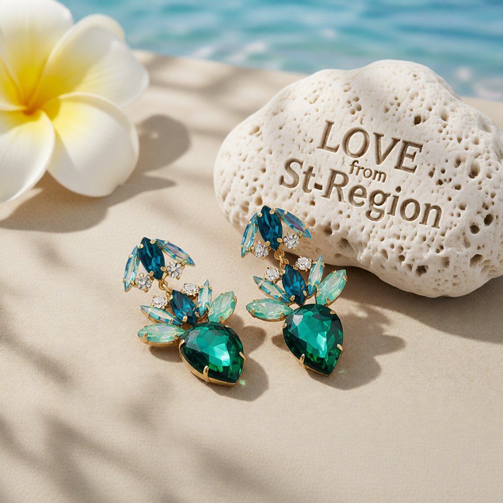 Green Crystal and Cubic Zirconia Double Drop Earrings, drop earrings for women, dainty minimalist design, lifestyle look