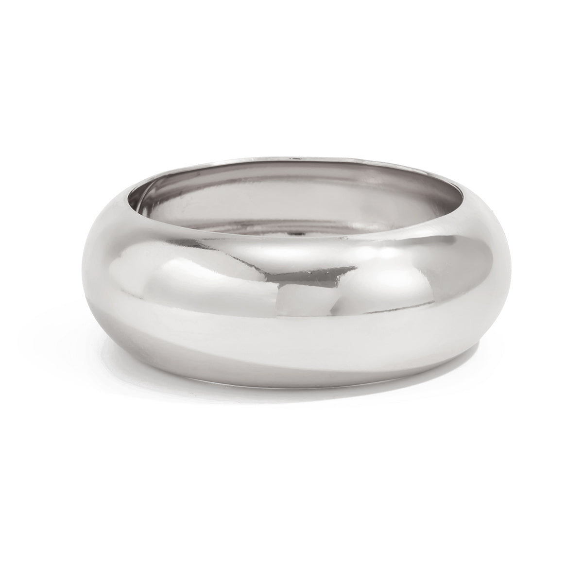 Silvertone Bangle Bracelet, silver bangle bracelet, botanical inspired, front view