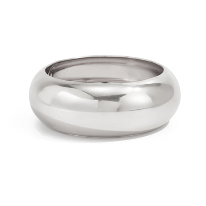 Silvertone Bangle Bracelet, silver bangle bracelet, botanical inspired, front view