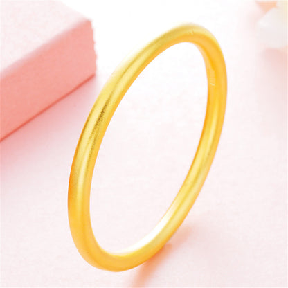 18K Gold-Plated Frosted Bangle, gold bangle bracelet, everyday style, side view