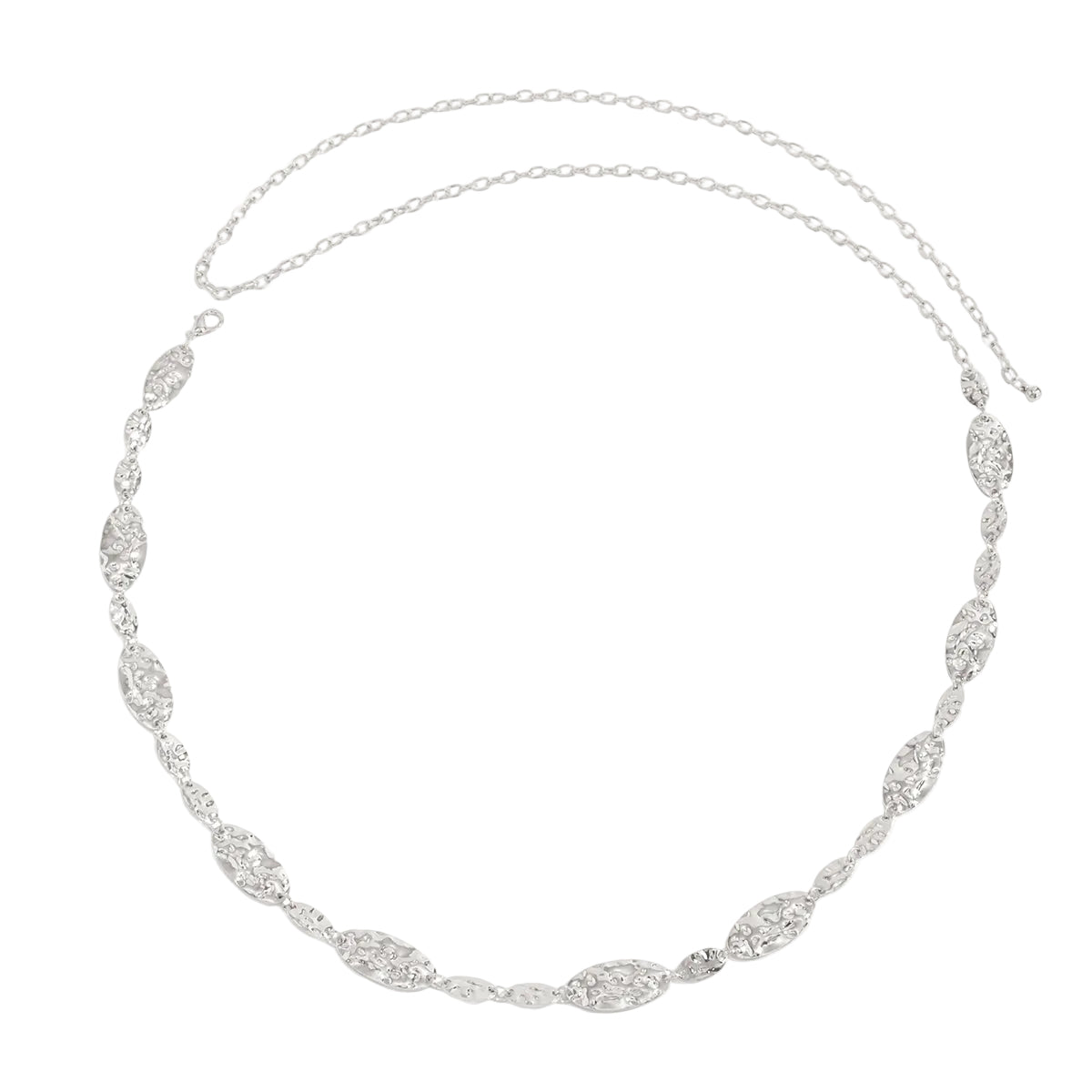 Silvertone Hammerd Oval Waist Chain – Street Region