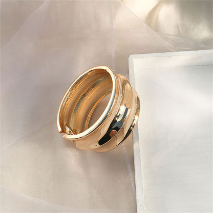 18K Gold-Plated Drum Hinge Bangle, gold bangle bracelet, dainty minimalist design, detail close-up