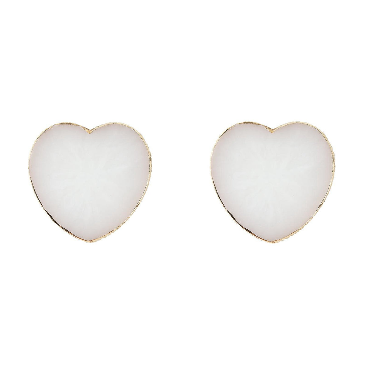 Pink Shell & 18K Gold-Plated Heart Stud Earrings
